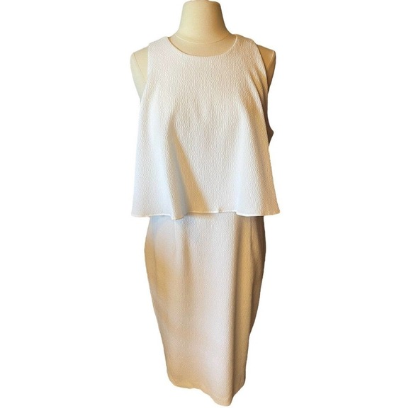 Chelsea28 Sleeveless Textured Layered Midi Dress Size 16 - Picture 3 of 10